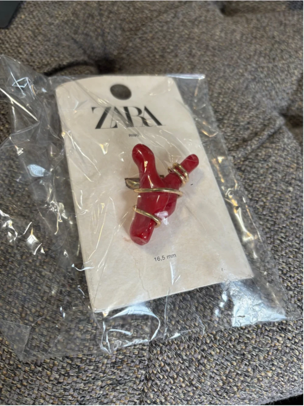 Zara New Faux Coral Statement Ring
